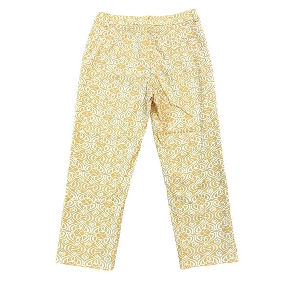Jones New York Signature Women's Golden/Tan/White Print Capri Crop Pants SZ 8 - Picture 2 of 8